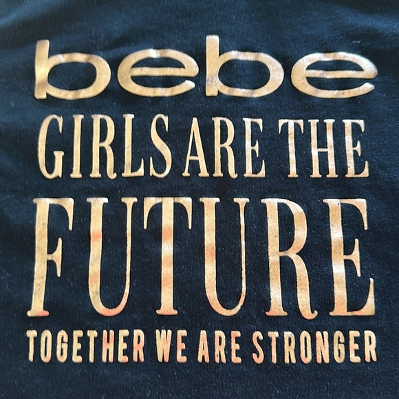 Bebe girl’s black positive message tee, size M (10/12) - Picture 2 of 4